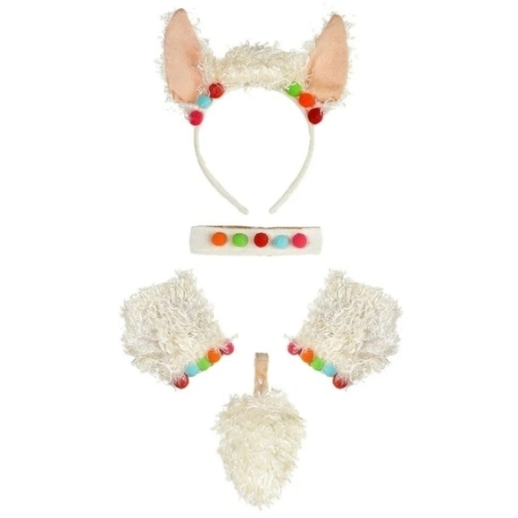 NWT Llama Kit Halloween Costume Cosplay Child OS Tail Headband Gloves Choker New - Picture 2 of 4